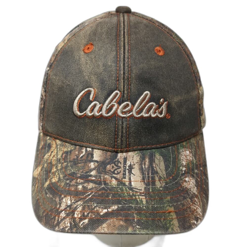 Cabela's Baseball Cap Brown One Size Realtree Camo Distressed Embroidered Hat